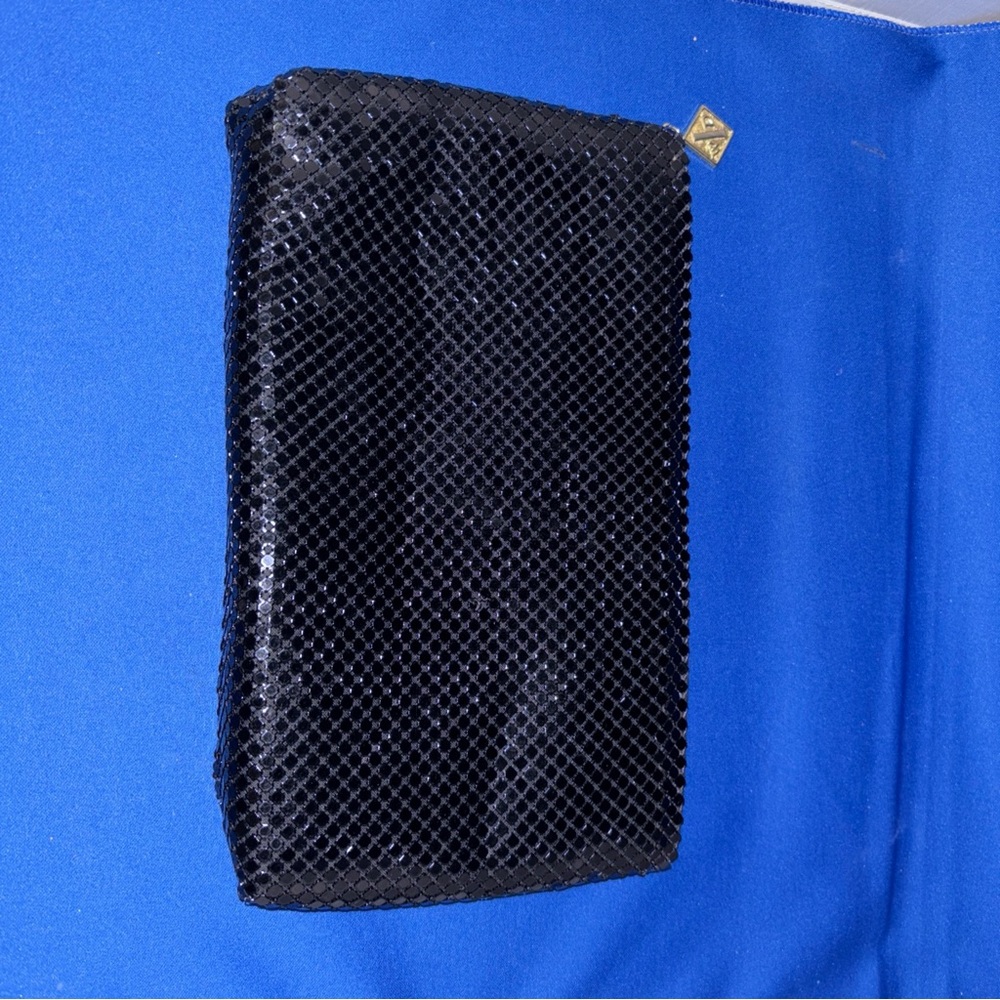 Whiting and Davis International Black Metal Mesh Convertible Purse No Strap